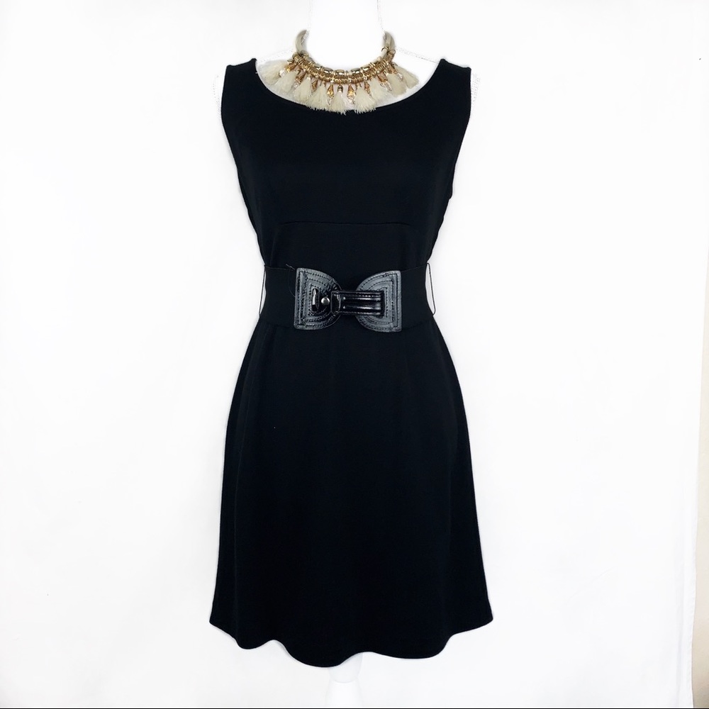 STYLE & CO BLACK DRESS SLEEVELESS W/BELT SIZE 6